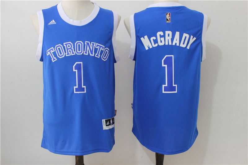 Men Toronto Raptors #1 Mccrady Blue Adidas NBA Jerseys